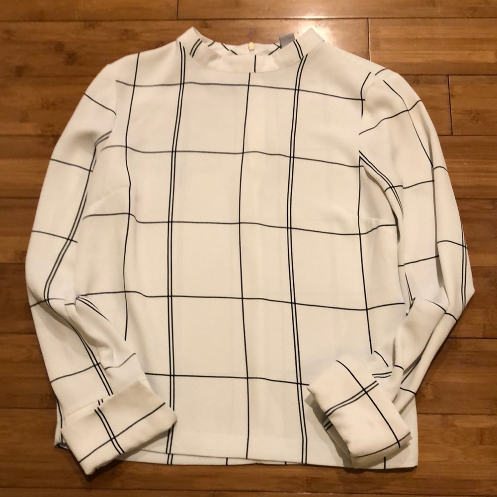 H&M Windowpane stripe blouse